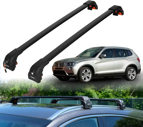 Miniatura 11 de ERKUL Barras transversales de techo para BMW X1 F48 2016-2022 Barras transversales de aluminio con cerradura antirrobo para el techo Compatible