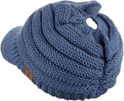 Miniatura 4 de C.C Gorro tejido con visera y orificio para cola de caballo