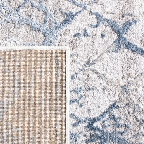 Miniatura 7 de SAFAVIEH Amelia Collection - Alfombra decorativa de 2 pies 2 pulgadas x 4 pies, gris y azul marino, diseño moderno enrejado envejecido, no desprende