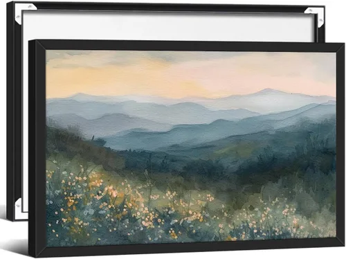 Miniatura 14 de Arte de pared de paisaje con flores silvestres y naturaleza, póster floral botánico retro, pinturas de plantas de cabaña, impresiones en lienzo