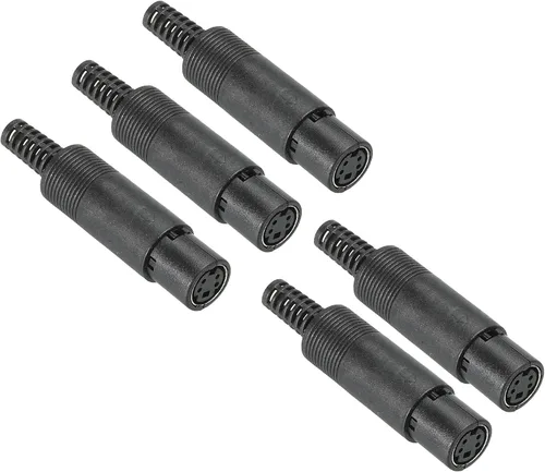 PATIKIL S-Video DIN Mini hembra Socket 4 Pin transmisión de señal para TV, reproductor de DVD paquete de 5
