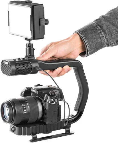 Miniatura 5 de Agarre de mango de video con micrófono integrado para DJI OSMO, estabilizador de mano universal de cámara Sevenoak Micrófono estéreo integrado