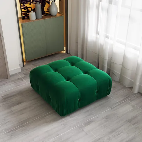 Miniatura 32 de Sofá modular seccional, sofá de terciopelo, asiento medio, beige