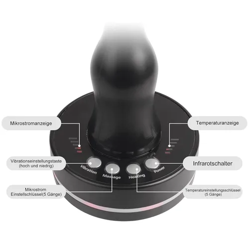 Miniatura 2 de Cepillo Meridian, masajeador eléctrico de espalda con luz roja para celulitis, piel radiante y más suave, con panel de control y cepillo corporal