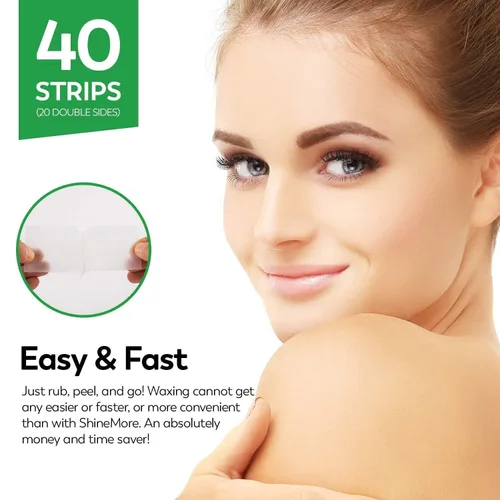 Miniatura 2 de ShineMore Tiras de Cera Facial para Depilación - Hipoalergénica para Todos los Tipos de Piel - Suave y de Acción Rápida para Rostro, Cejas, Labio