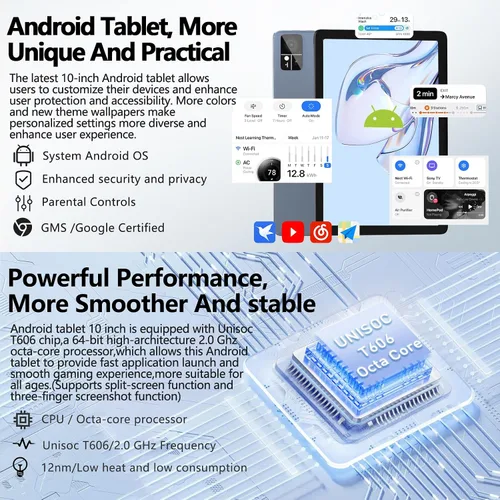 Miniatura 2 de EITOMIN Tablet de 10 pulgadas 2026 Última tableta Android con 128GB ROM+14GB RAM+1TB Expandir Octa-Core 5G WiFi 4G Celular para T-Mobile 13MP+8MP