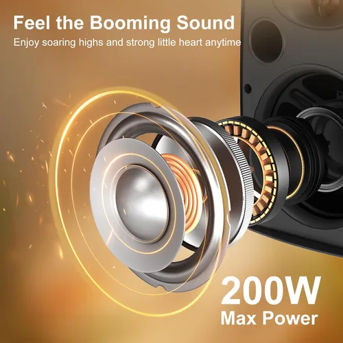Miniatura 3 de STUDIOFINIX Altavoces Bluetooth para exteriores de 6.5 pulgadas, 400 W, impermeables, con cable, sistema de altavoces impermeables para montaje