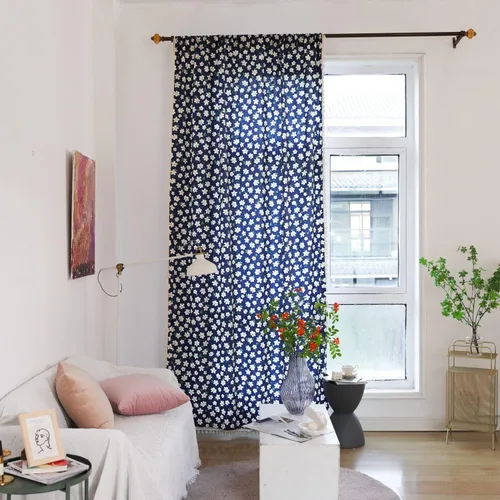 Miniatura 84 de Deeprove Cortinas bohemias para dormitorio, rayas huecas de ganchillo crema y estampado floral, tela de lino de algodón, con borlas beige bohemias