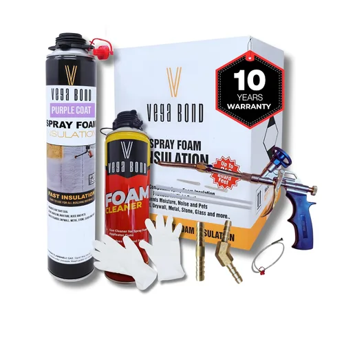 Miniatura 13 de Vega Bond SF001 paquete con pistola, un solo componente premium, autoexpandible, espuma en aerosol de aislamiento de celdas cerradas Purplecoat, 29
