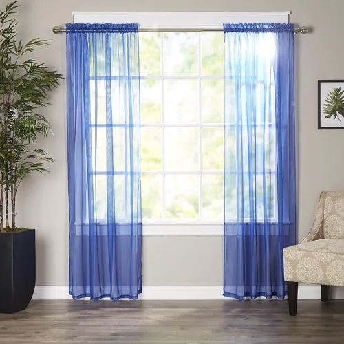 Miniatura 21 de Elegant Comfort - Cortinas transparentes de lujo con bolsillo para barra para cocina, dormitorio y sala de estar, Microfibra, Beige