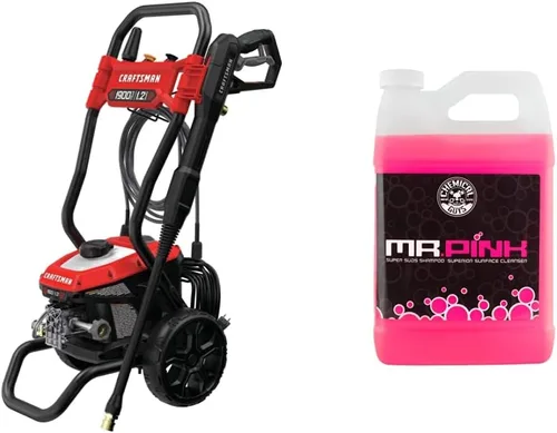Craftsman Lavadora eléctrica a presión (CMEPW1900) y jabón espumoso Chemical Guys Mr. Pink para lavado de autos (128 onzas líquidas)