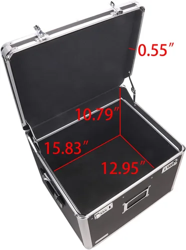 Miniatura 3 de Vaultz Caja de almacenamiento portátil de archivos con asa, 14.5 x 17.5 x 15.5 pulgadas, caja de seguridad móvil tamaño carta/legal, gabinete