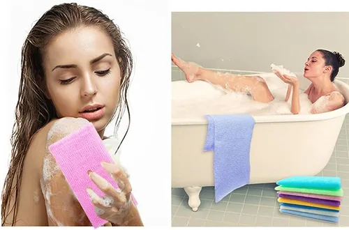 Miniatura 5 de 8 paños de baño exfoliantes de 35 pulgadas, toalla de baño de piel, toalla de ducha de nailon, esponja corporal para mujeres y hombres