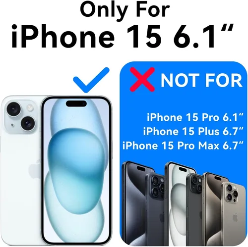 Miniatura 2 de Mkeke Funda magnética diseñada para iPhone 15 transparente, compatible con Magsafe, [no amarilla] [protección contra caídas de grado militar] fundas