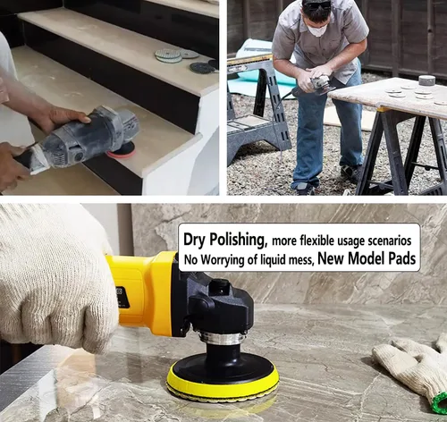 Miniatura 2 de Almohadillas de pulido de diamante seco Grit 50 Plus Grit 100 para eliminar arañazos pesados para granito mármol piedras de cuarzo azulejos