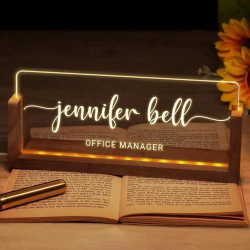 Miniatura 14 de Placa de nombre de escritorio personalizada, placa de identificación acrílica personalizada para escritorio, decoración de oficina para mujeres