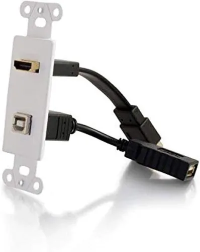 Miniatura 31 de C2G 03721 Placa de pared Keystone de dos puertos, color blanco