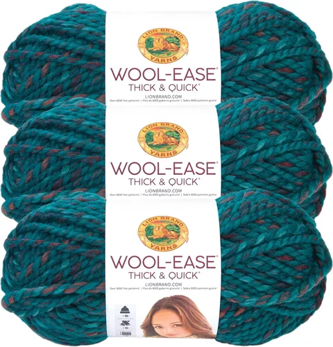Miniatura 14 de Lion Brand Yarn - Ovillo de lana Wool-Ease Thick & Quick color fuerza aérea