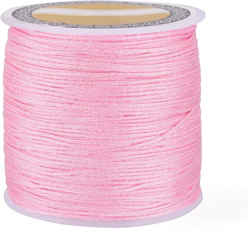 Miniatura 36 de Pandahall - Cordón de nailon para joyería de 109 yardas, cuerda de anudación china de hilo de macramé para joyería Kumihimo (vara dorada)