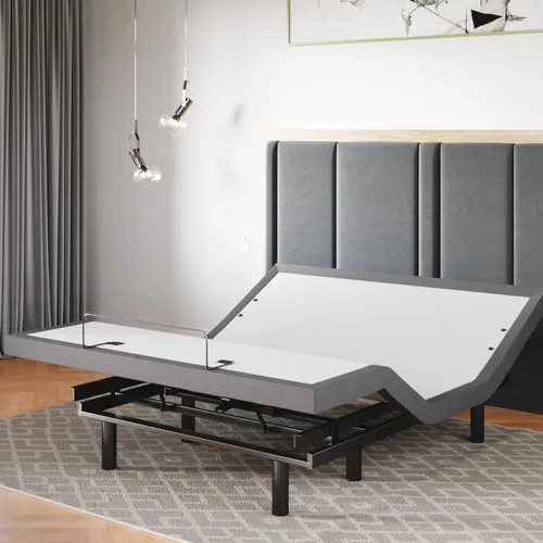 Miniatura 15 de Sven & Son Base de cama ajustable clásica, elevación de cabeza y pies, masaje, luces bajo la cama, USB, memoria de gel, marco inteligente