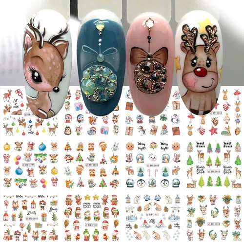 Miniatura 11 de Calcomanías de arte de uñas de Halloween, calcomanías de transferencia de agua, 12 unidades, calabaza, esqueleto, araña, fantasma, hoja de arce