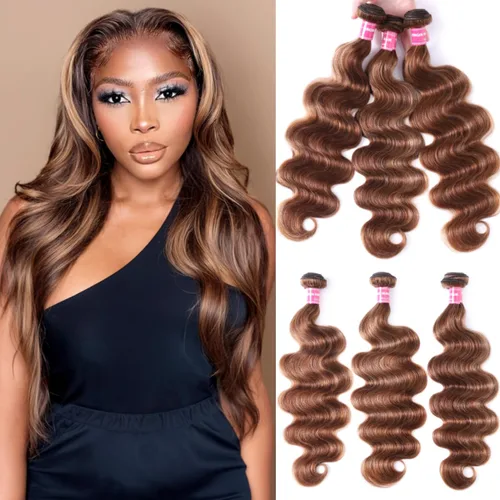 Miniatura 9 de UNice 4 manojos de cabello humano brasileño ondulado, 100% real, sin procesar, extensiones de cabello humano virgen, color negro natural, 20, 22