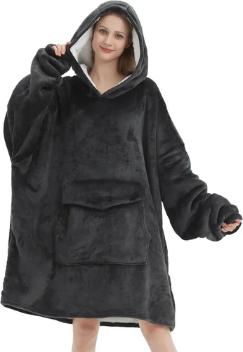 Miniatura 14 de Fiosnow Sudaderas con capucha de pizza y papas fritas para mujeres y hombres, sudaderas con capucha de tamaño grande para adultos, manta portátil