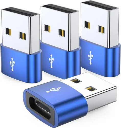 Miniatura 12 de JXMOX Adaptador USB C hembra a USB macho, paquete de 4, convertidor de cable de carga tipo C a USB A, compatible con iPhone 11, 12, 13, 14, 15, 16
