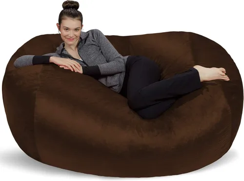 Miniatura 17 de Sofa Sack Funda para silla puff solamente, sin relleno, cómoda funda de repuesto para silla redonda, 5 pies, color carbón Carbón - Solo funda