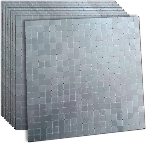Miniatura 7 de XUANINY 10 hojas de azulejos de aluminio de superficie negra para loseta en muro para cocina