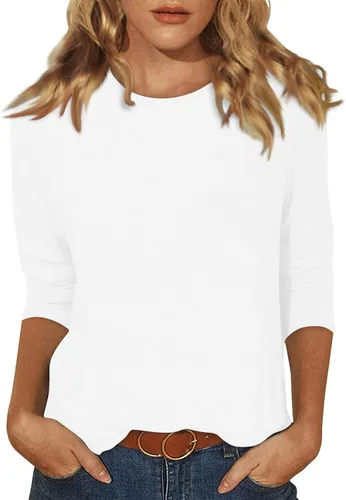 Miniatura 20 de Blouses for Women 2025 Three Quarter Sleeve Round Neck T Shirt Hawaiian Printing Trendy Fashion Beach Tops