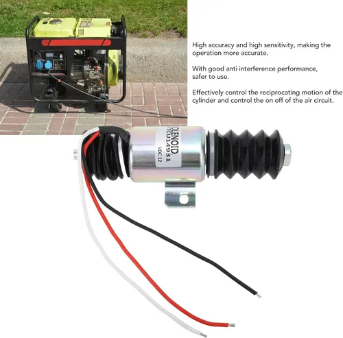 Miniatura 2 de TOPINCN Generador eléctrico Válvula solenoide TCU14931 12V 2.165 in Apagado de combustible para máquina Sistema hidráulico Válvula de solenoide