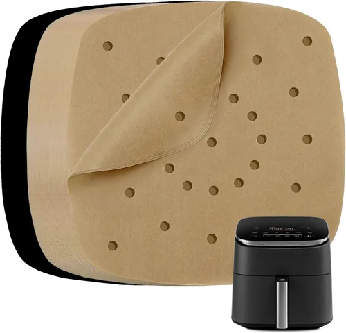 Miniatura 16 de Hojas de papel pergamino para freidora de aire Ninja Pro XL 6 en 1 de 6.5 cuartos de galón, forros cuadrados extra grandes para freidora de aire