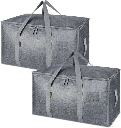 Miniatura 64 de BALEINE Paquete de 2 bolsas de mudanza de gran tamaño con asas reforzadas, bolsa de almacenamiento resistente para ropa, suministros de mudanza
