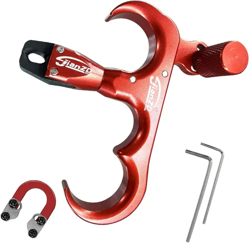 Miniatura 16 de Lanzador de ayuda de arco compuesto y cuerda de bucle D, ajustable puede girar 360° pulgar liberación arco ayuda aleación de aluminio, ayudas