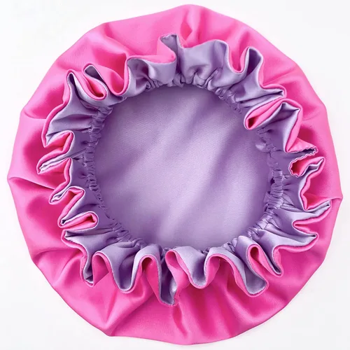 Miniatura 6 de AKISS - Exquisita gorra para dormir reversible con forro de satén para bebés, recién nacidos, niños grandes y pequeños y mamásmujeres
