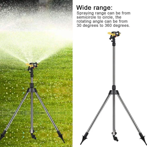 Miniatura 2 de Syrisora Trípode de acero inoxidable Herramienta de riego de agua Aspersor Sistema automático Jardín Suministros de césped