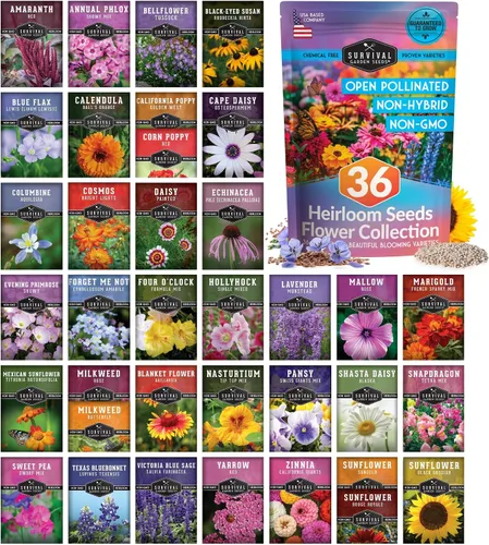 Miniatura 10 de Colección de 10 semillas de flores para plantar Zinnia, girasol, caléndula, boca de dragón, capuchina, gloria de la mañana, manzanilla, margarita