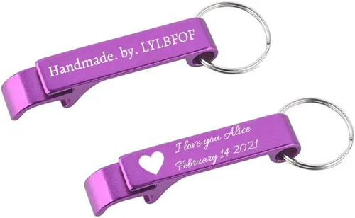 Miniatura 5 de 100 piezas Llavero Abridor de Botellas Personalizado Abridor de Botellas de Cerveza de Aluminio Personalizado Grabado Cualquier Texto/Logo Recuerdos