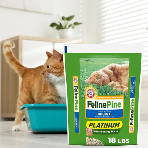 Miniatura 9 de Feline Pine Platinum - Arena para gatos no aglutinante, arena para gatos de pino felino, 17 libras