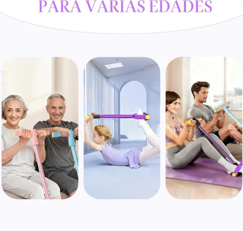 Miniatura 8 de Pedal Resistance Bands with Handles, Upgrade 6-Tubes Elastic Bands for Exercise, Natural Rubber Foot Pedal Resistance Bands, Multifunction Fitness