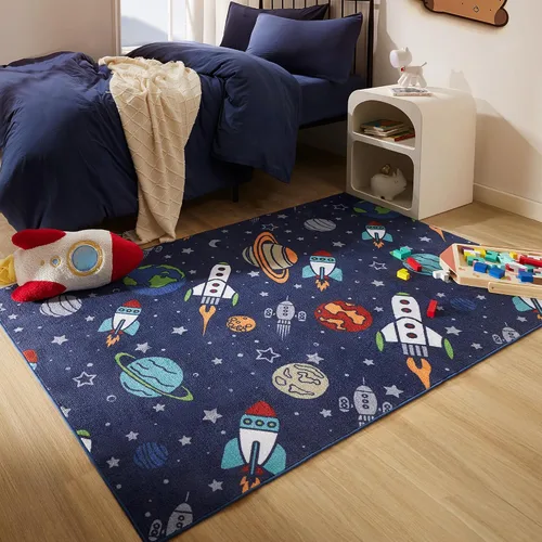 Miniatura 8 de SLEEP ZONE Alfombras infantiles para sala de juegos, alfombra de animales para dormitorio de niños y niñas, alfombra lavable para guardería