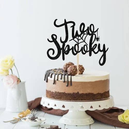 Miniatura 3 de Decoración para tartas espeluznantes, decoración para pastel de segundo cumpleaños de Halloween, dos decoraciones espeluznantes de cumpleaños