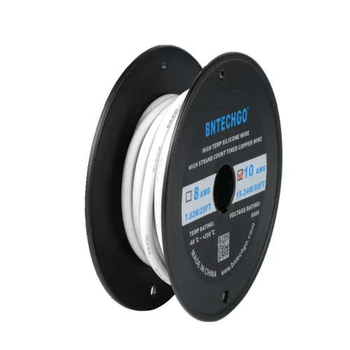 Miniatura 23 de BNTECHGO Carrete de alambre de silicona calibre 10 de 25 pies, alambre de cobre estañado trenzado de 10 AWG, color azul flexible