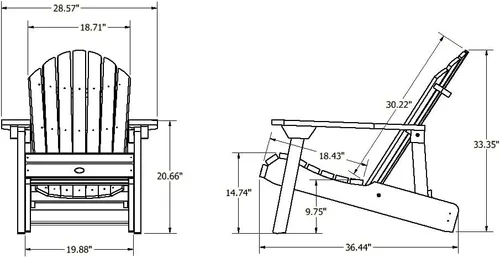 Miniatura 3 de Highwood Hamilton - Silla Adirondack plegable y reclinable fabricada en Estados Unidos, tamaño adulto, eucalipto