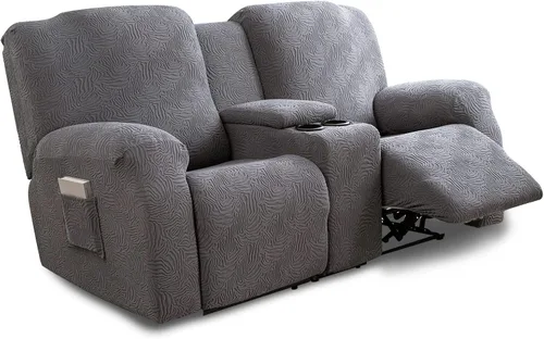 Miniatura 15 de Fundas para Sofá Reclinable Seccional Funda de Sofá para Sofá Reclinable de 3 Asientos, 5 Piezas Funda Elástica para Sofá de 3 Cojines Reclinable