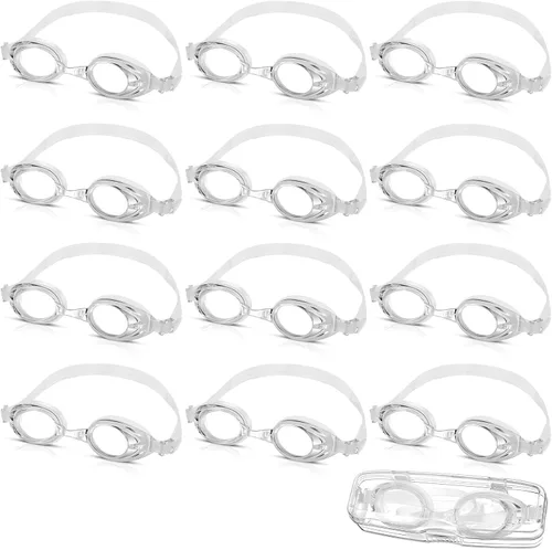 Hoteam Swim Goggles for Adult Bulk, Anti Fog Anti UV No Leaking Swimming Glasses with Cases, Clear Unisex Vision Goggles