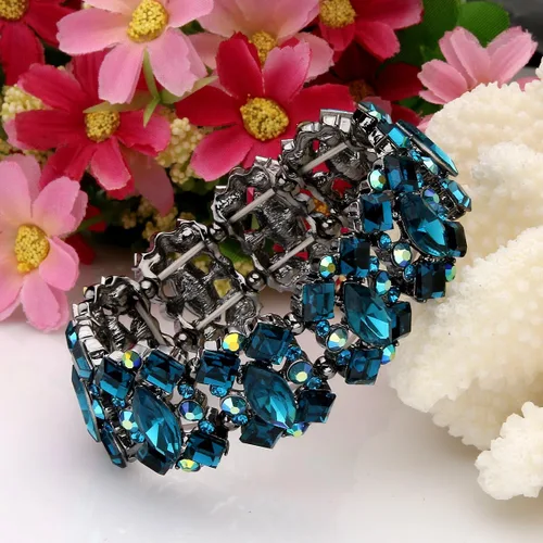 Miniatura 3 de EVER FAITH Pulsera elástica de novia elegante estilo vintage para mujer