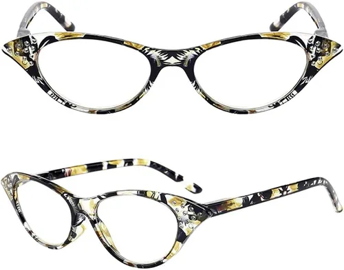 Miniatura 3 de Paquete de 4 lentes de lectura, diseño de moda vintage con diamantes de imitación de ojo