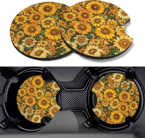 Miniatura 11 de Posavasos para automóvil, paquete de 2 posavasos para automóvil, 2.75 pulgadas, antideslizantes y absorbentes, para portavasos de automóvil